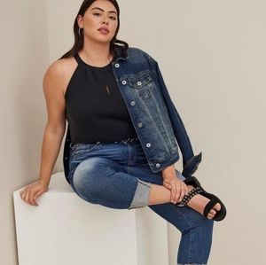 Torrid Size 1 Cupro High Neck Twist Top